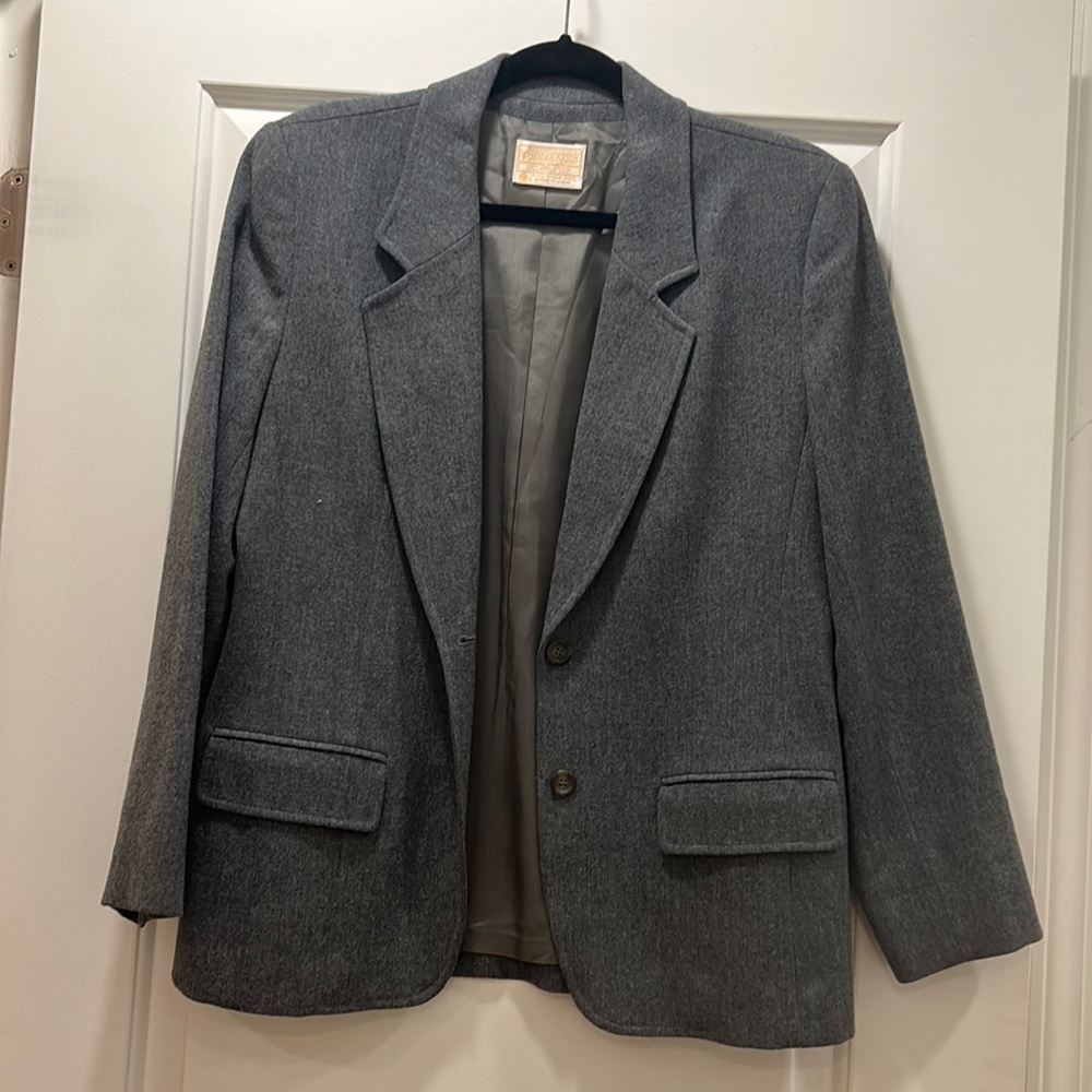 Size 10 Vintage Pendleton Wool Gray Blazer Pristine